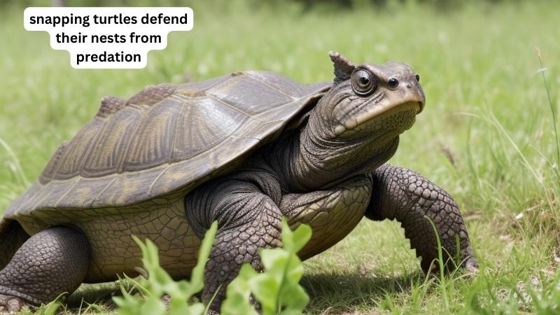 how do snapping turtles defend their nests from predation